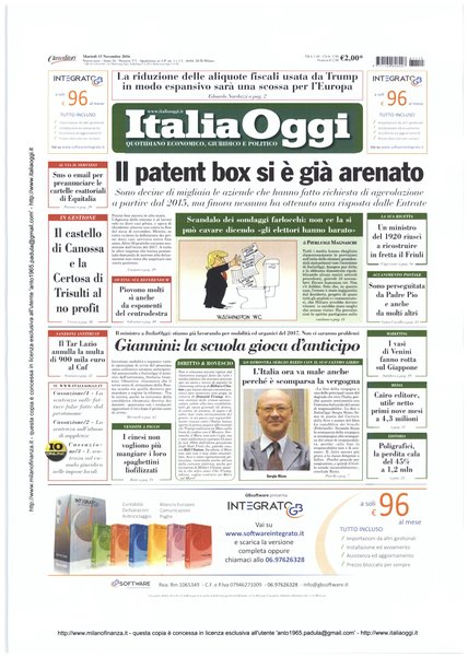 Italia oggi : quotidiano di economia finanza e politica